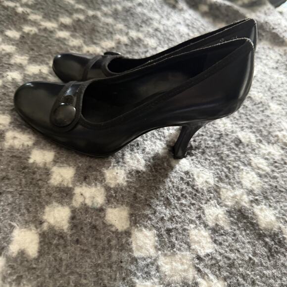 Franco Sarto Shoes Womens Size 6M Mary Jane Heels Button Leather Dark Academia - Picture 6 of 8